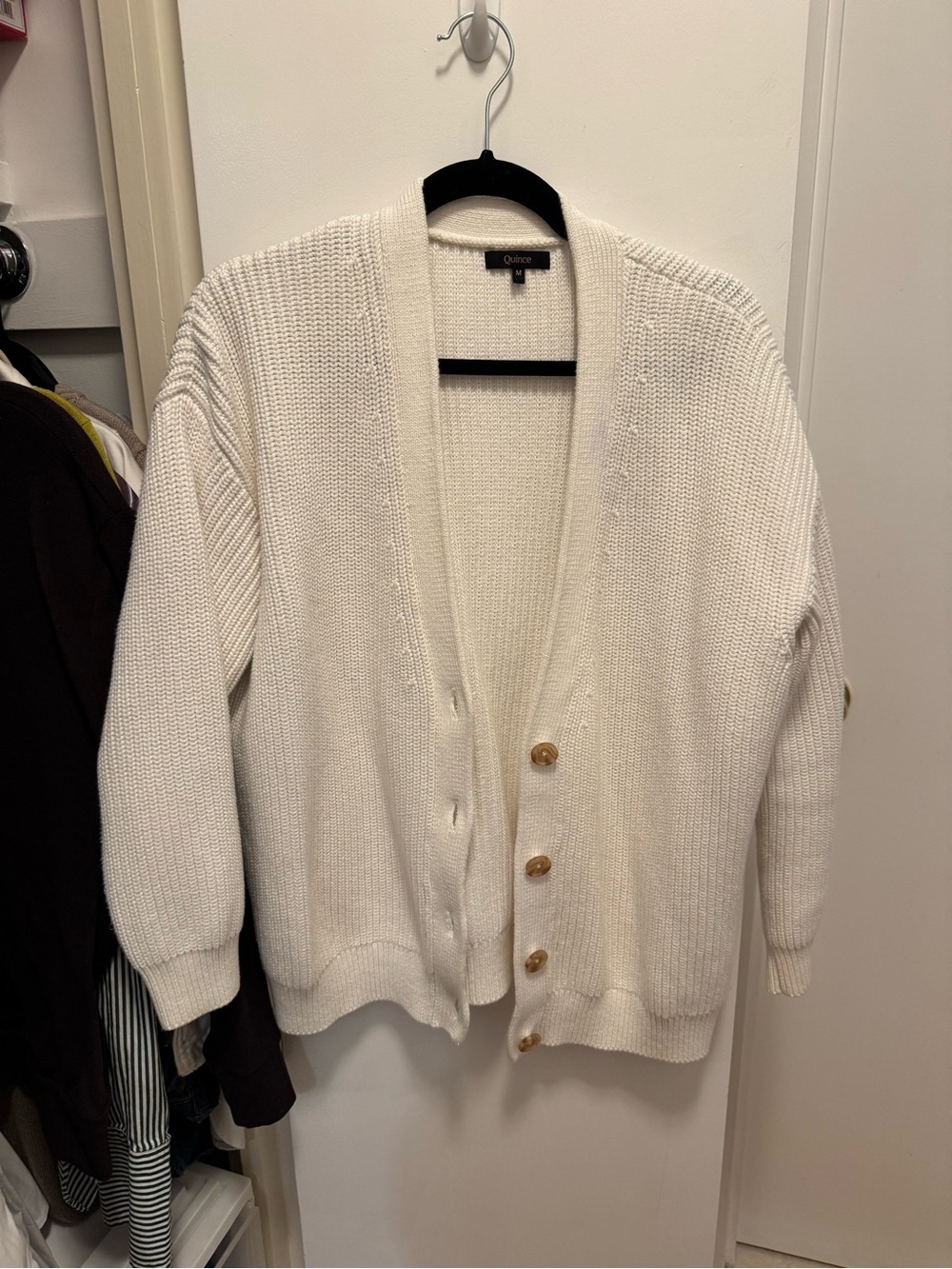 Quince Cream Chunky Button Cardigan